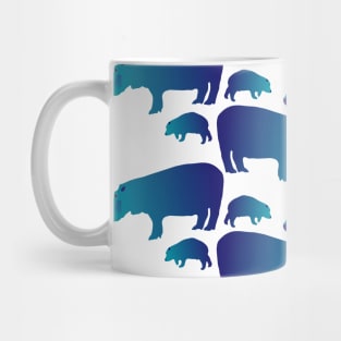 Seamless Decorative Hippo Family Pattern Mug